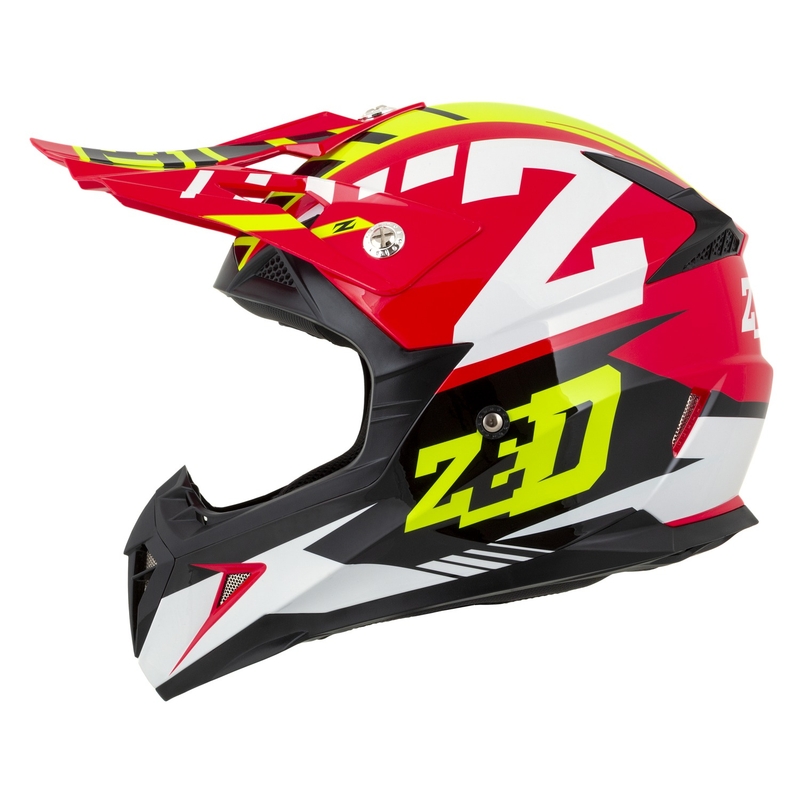 ZED X1.9D Targa gyerek motokrossz sisak piros-fluo sárga-fekete-fehér