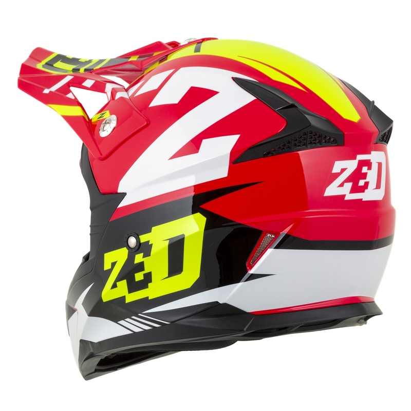 ZED X1.9D Targa gyerek motokrossz sisak piros-fluo sárga-fekete-fehér