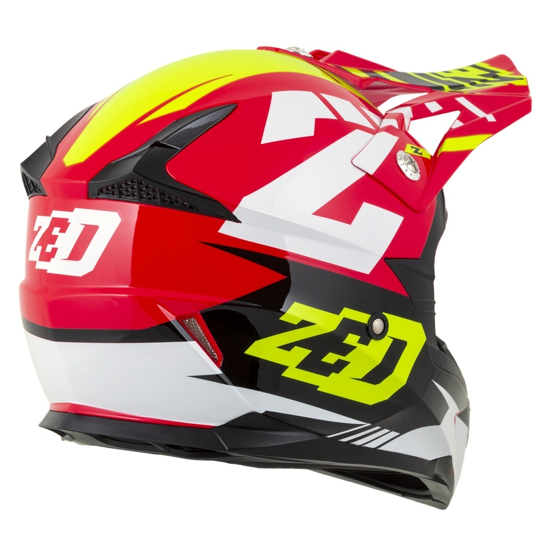 ZED X1.9D Targa gyerek motokrossz sisak piros-fluo sárga-fekete-fehér