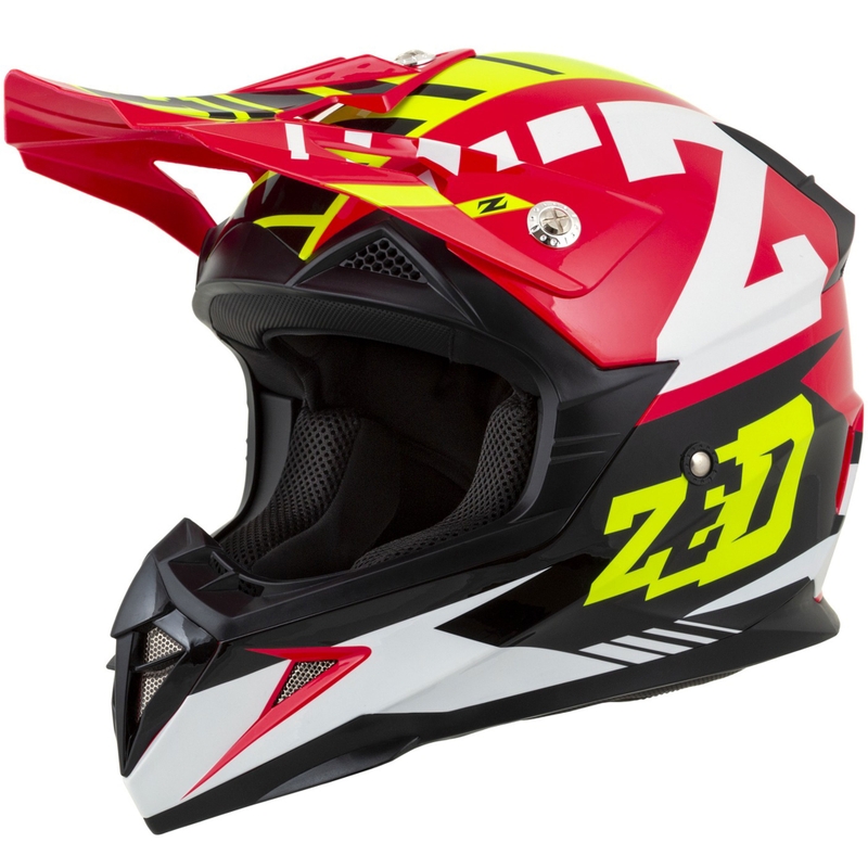 ZED X1.9D Targa gyerek motokrossz sisak piros-fluo sárga-fekete-fehér