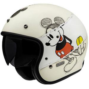 HJC V31 Disney Mickey Sketch MC1SF nyitott motoros bukósisak fehér-fekete