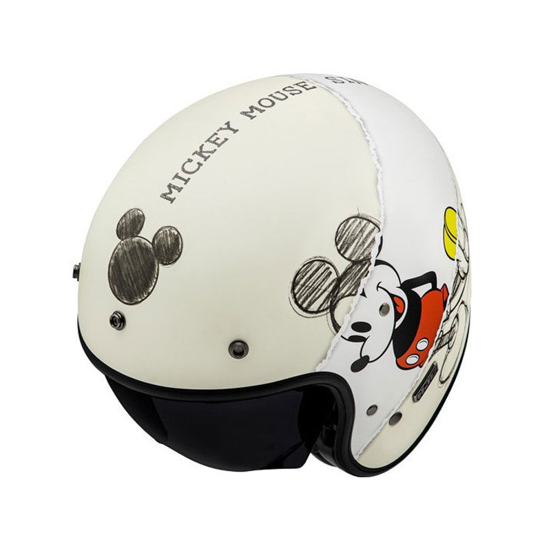 HJC V31 Disney Mickey Sketch MC1SF nyitott motoros bukósisak fehér-fekete