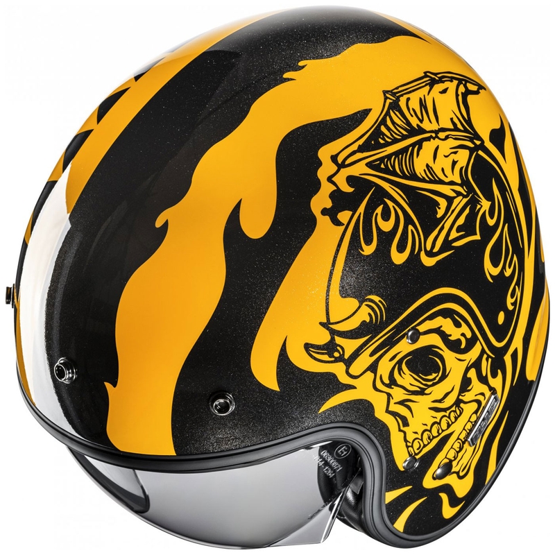 HJC V31 Flame MC3 nyitott motoros bukósisak sárga-fekete