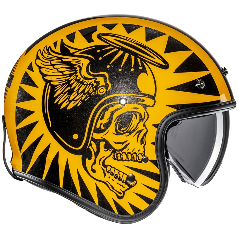 HJC V31 Flame MC3 nyitott motoros bukósisak sárga-fekete