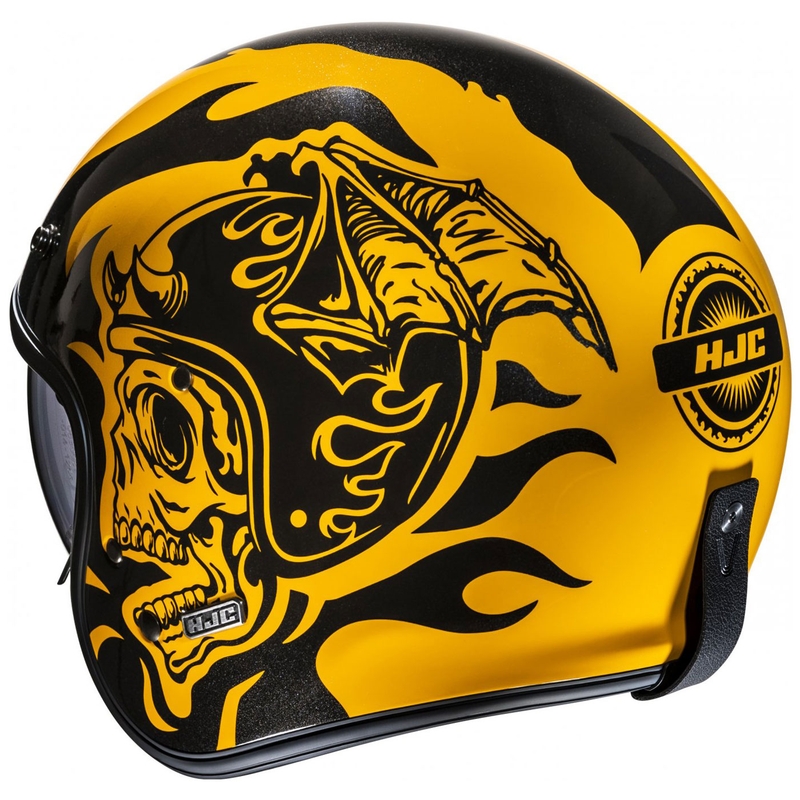 HJC V31 Flame MC3 nyitott motoros bukósisak sárga-fekete