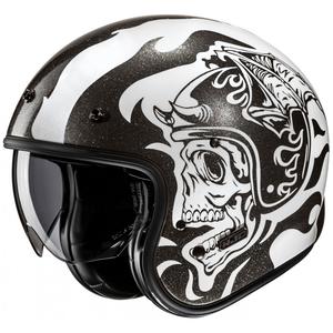 HJC V31 Flame MC5 nyitott motoros bukósisak fekete-fehér
