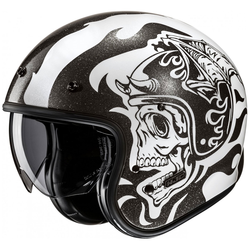 HJC V31 Flame MC5 nyitott motoros bukósisak fekete-fehér