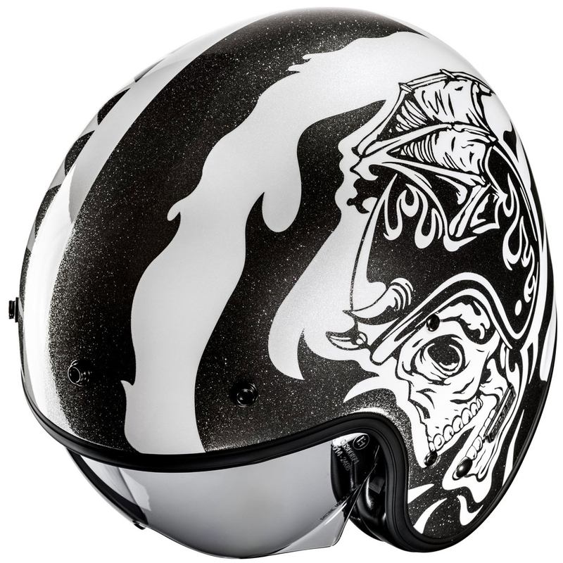 HJC V31 Flame MC5 nyitott motoros bukósisak fekete-fehér