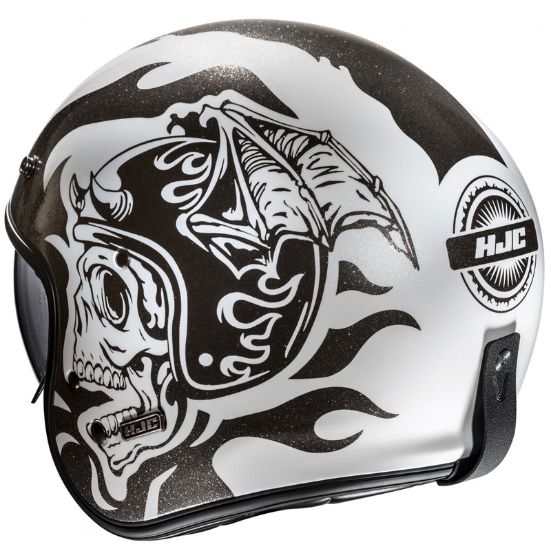HJC V31 Flame MC5 nyitott motoros bukósisak fekete-fehér