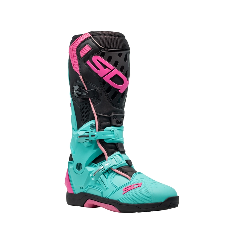 SiDi Crossair motoros csizma menta-fekete-rózsaszín