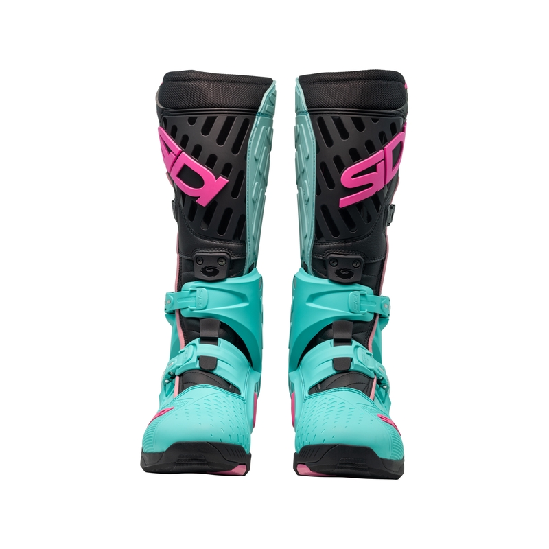 SiDi Crossair motoros csizma menta-fekete-rózsaszín