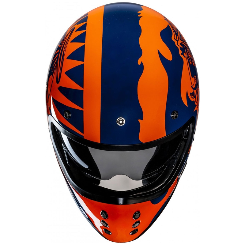 HJC V60 Flame MC27 zárt motoros bukósisak narancssárga-kék