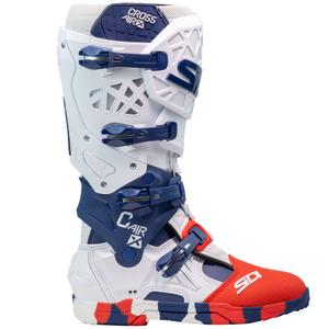 SiDi Crossair X motoros csizma fehér-kék-piros