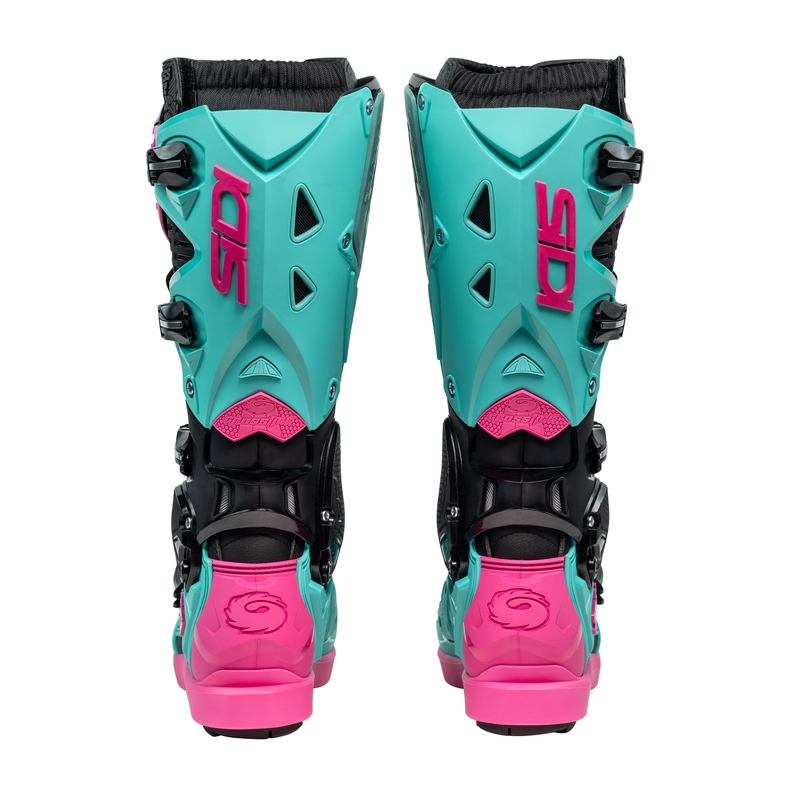 SiDi Crossfire 3 SRS motoros csizma fekete-mentazöld-rózsaszín
