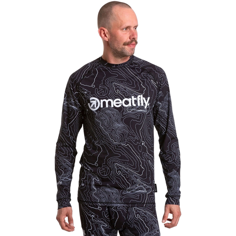 Meatfly Avery férfi thermo póló fekete-fehér
