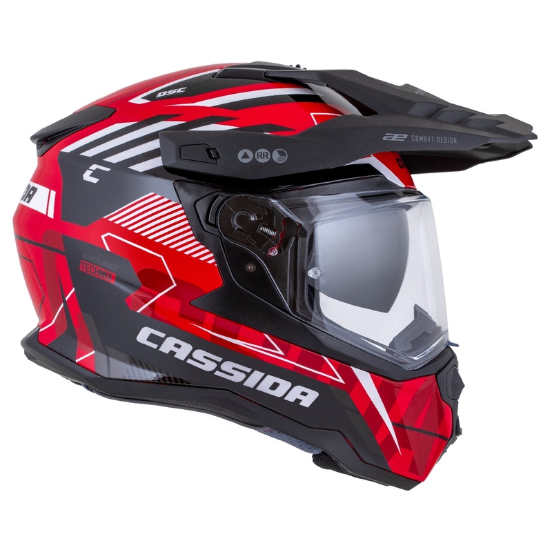 Cassida Road Runner TechniX enduro sisak piros-fekete-fehér-szürke