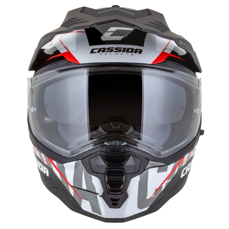 Cassida Road Runner TechniX enduro sisak fehér-fekete-piros-szürke