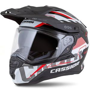 Cassida Road Runner TechniX enduro sisak fehér-fekete-piros-szürke