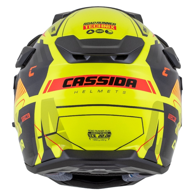 Cassida Road Runner TechniX enduro sisak fluo sárga-fekete-narancssárga-szürke