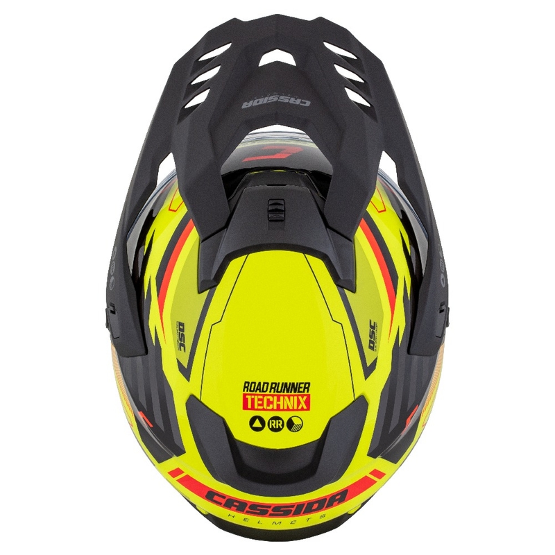 Cassida Road Runner TechniX enduro sisak fluo sárga-fekete-narancssárga-szürke