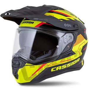 Cassida Road Runner TechniX enduro sisak fluo sárga-fekete-narancssárga-szürke