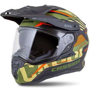 Cassida Road Runner TechniX enduro sisak matt zöld-fekete-narancssárga-szürke