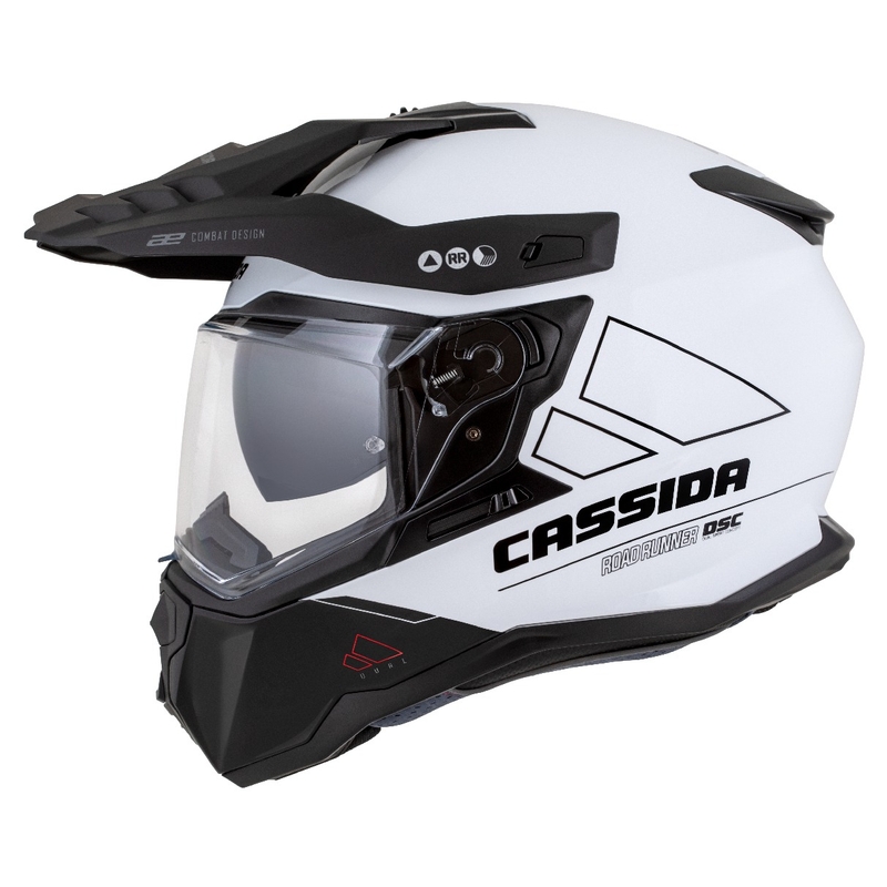 Cassida Road Runner Dual enduro bukósisak fehér-fekete