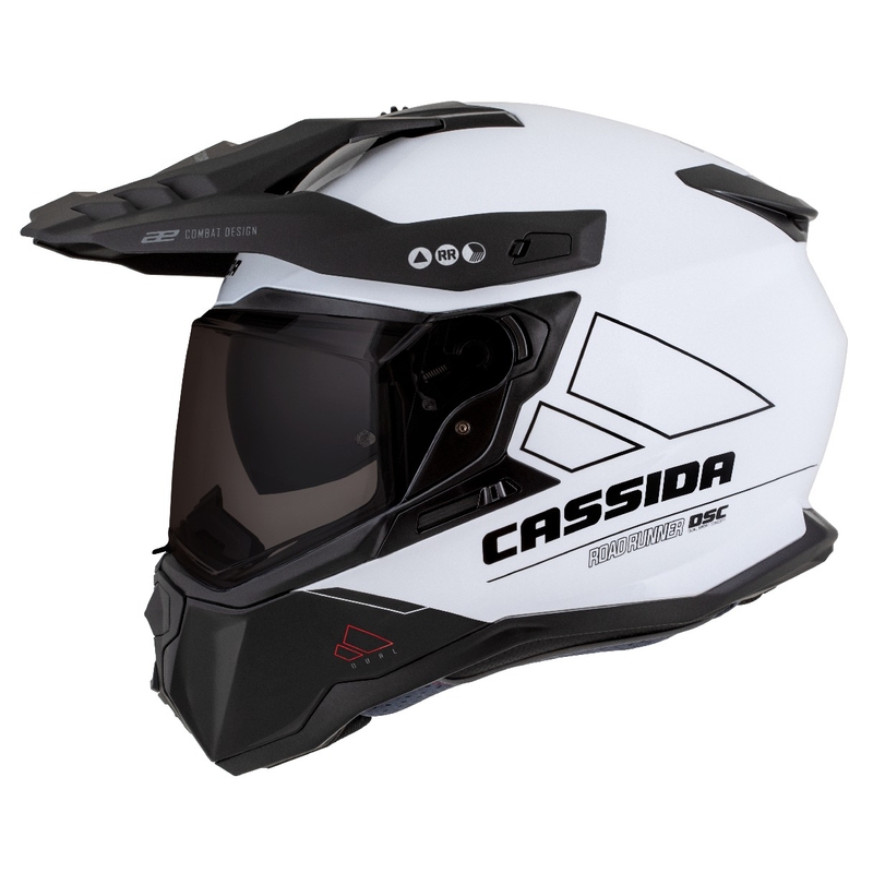 Cassida Road Runner Dual enduro bukósisak fehér-fekete
