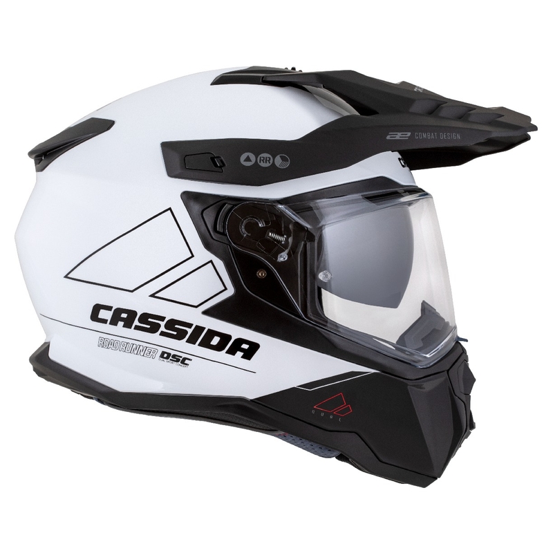 Cassida Road Runner Dual enduro bukósisak fehér-fekete