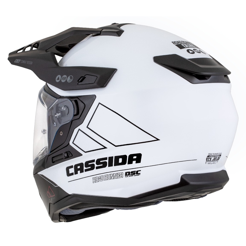 Cassida Road Runner Dual enduro bukósisak fehér-fekete