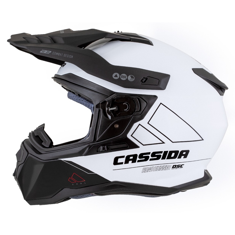 Cassida Road Runner Dual enduro bukósisak fehér-fekete