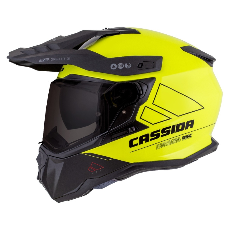 Cassida Road Runner Dual enduro bukósisak sárga-fekete