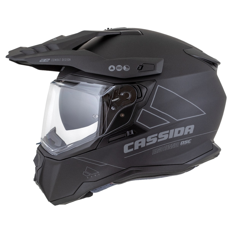 Cassida Road Runner Dual enduro bukósisak matt fekete-sötétszürke