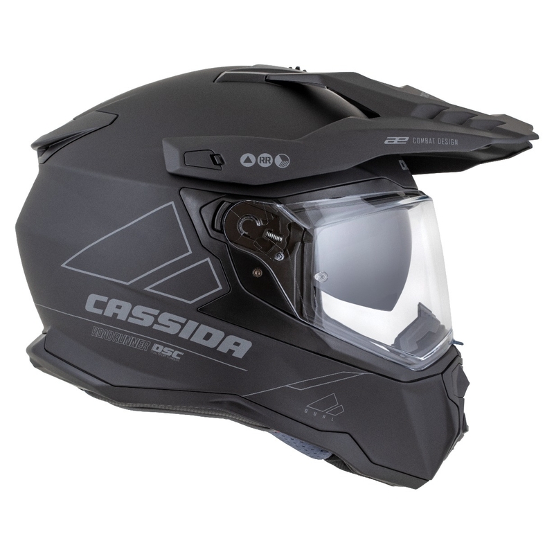 Cassida Road Runner Dual enduro bukósisak matt fekete-sötétszürke