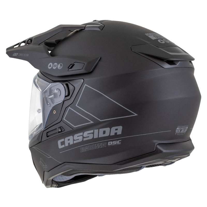 Cassida Road Runner Dual enduro bukósisak matt fekete-sötétszürke