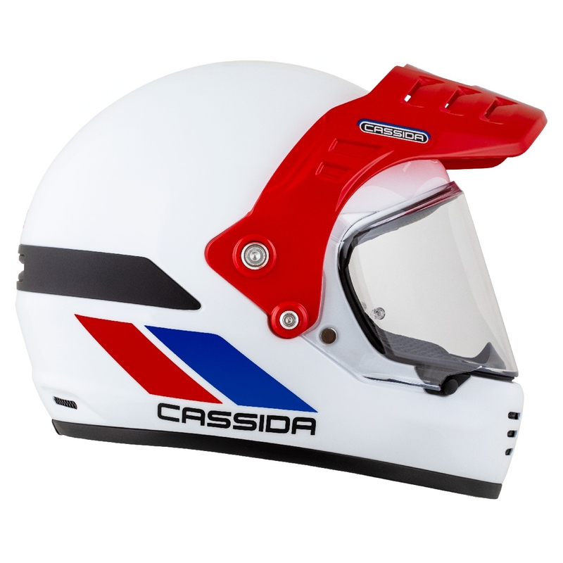 Cassida FormX FlatOut enduro bukósisak fehér-kék-piros