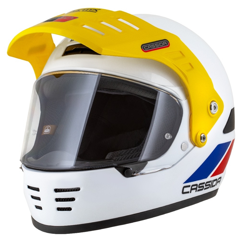 Cassida FormX FlatOut enduro bukósisak fehér-kék-piros