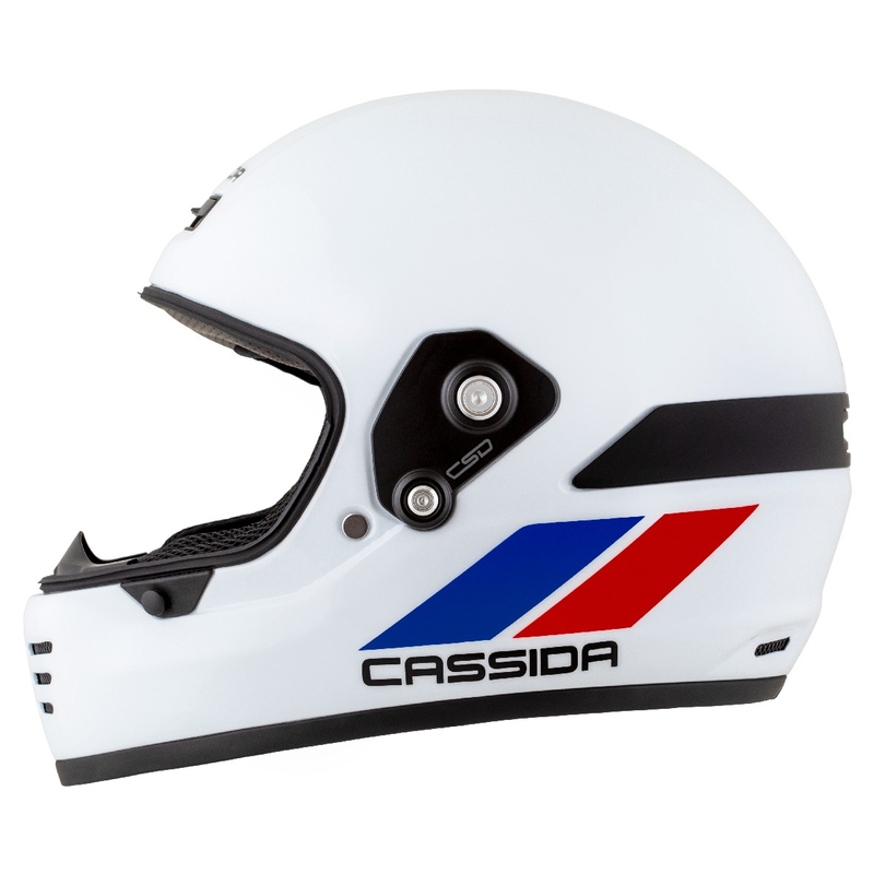 Cassida FormX FlatOut enduro bukósisak fehér-kék-piros