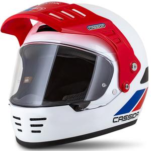 Cassida FormX FlatOut enduro bukósisak fehér-kék-piros