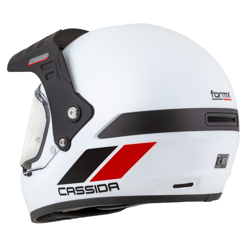Cassida FormX FlatOut enduro bukósisak fehér-fekete-piros
