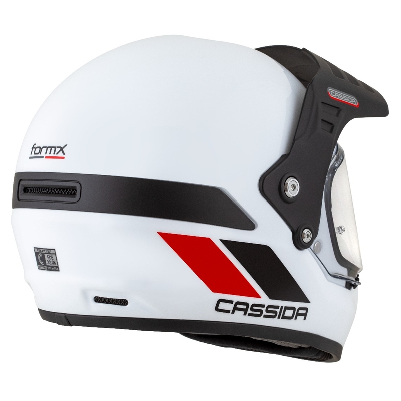 Cassida FormX FlatOut enduro bukósisak fehér-fekete-piros