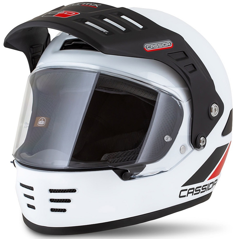Cassida FormX FlatOut enduro bukósisak fehér-fekete-piros