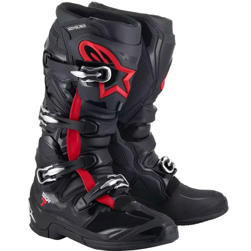 Alpinestars TECH 7 motokrossz csizma fekete-fluo piros