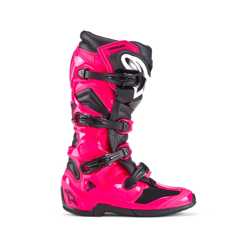Alpinestars TECH 7 motokrossz csizma rózsaszín-fekete