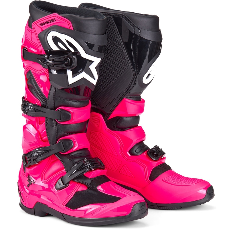 Alpinestars TECH 7 motokrossz csizma rózsaszín-fekete