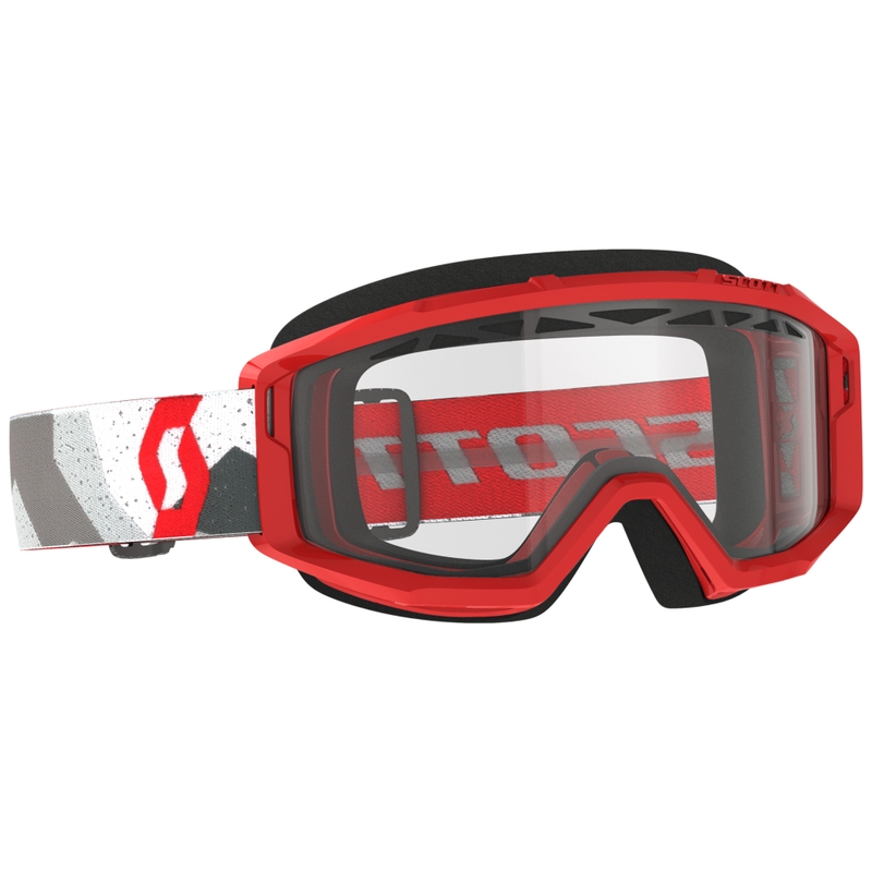 SCOTT Primal Enduro camo motokrossz szemüveg piros, átlátszó plexivel kiárusítás