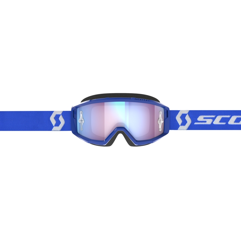 SCOTT Primal CH motokrossz szemüveg kék-fehér, kék króm plexivel