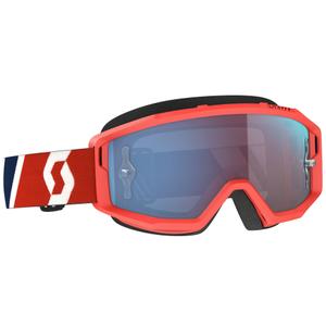 SCOTT Primal CH motokrossz szemüveg piros-kék, kék króm plexivel