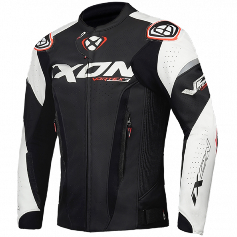 IXON Vortex 3 motoros bőrkabát fekete-fehér