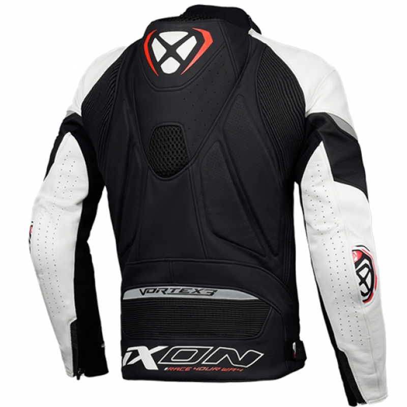 IXON Vortex 3 motoros bőrkabát fekete-fehér